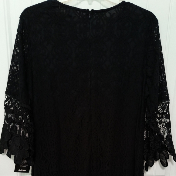 New Black Lace Midi Dress / Size 2X - Picture 2 of 3